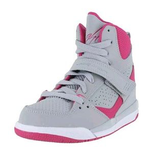 Pink/Gray kids Jordan's size 6